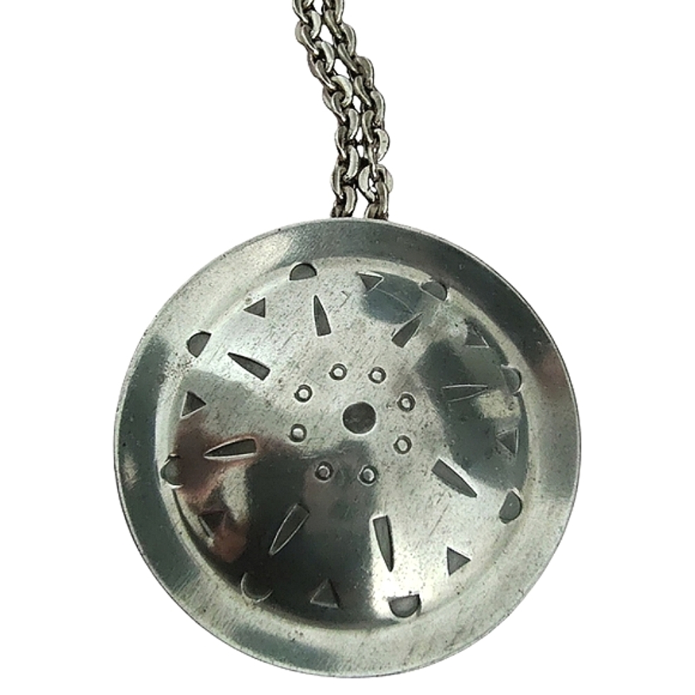 Jorgen Jensen Denmark Pewter Modernist Pendant & Chain Necklace 989 - Picture 5 of 8